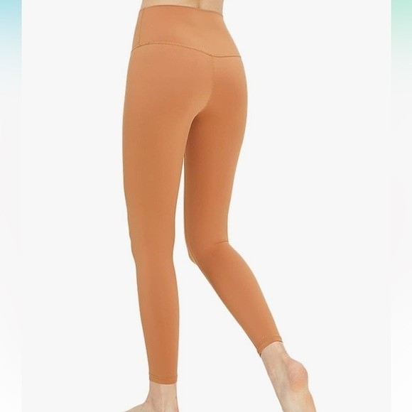 Yoga Pants Womens L Yellow Leggings High Waisted Tummy Control Workout Pants OC4 - Picture 5 of 8